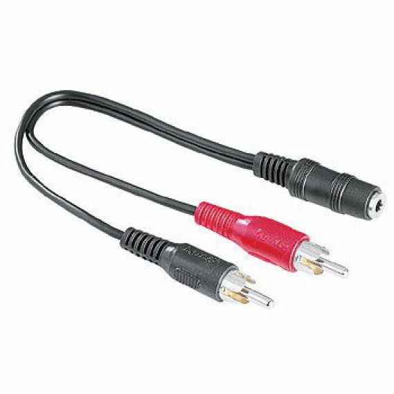 כבל מתאם PL-3.5 מ"מ נקבה ל 2 RCA זכר. דגם- 122375