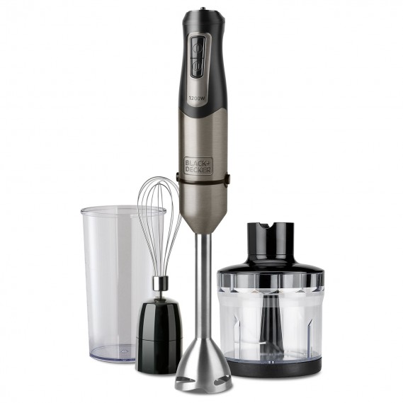 מוט בלנדר עוצמתי 1200W משולב 4 ב-1, בגימור Stainless Steel