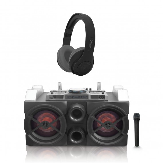 מערכת DJ סאונד אקסטרים ומיני מיקסר+אוזניות אלחוטיות עם מיקרופון מוגבר