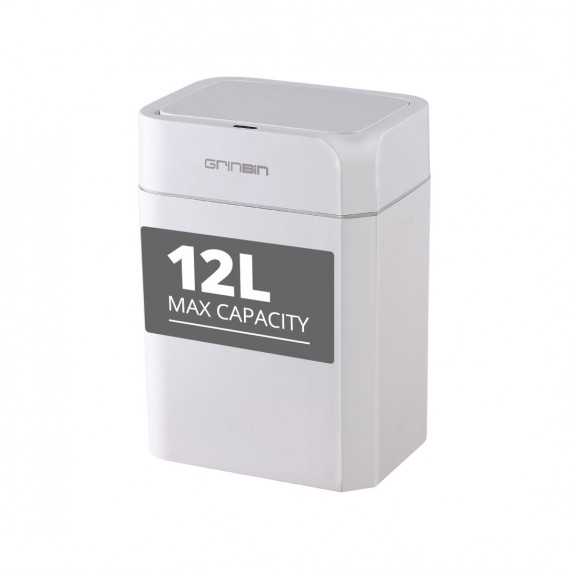 פח חכם בנפח 12 ליטר,לבן