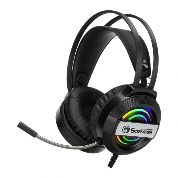 אוזניות סטריאו גיימינג למתקדמים תאורת RGB מבית MARVO SCORPION