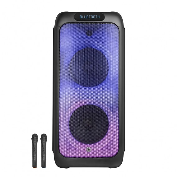 בידורית מסיבות 1250W עם 2 מיקרופונים אלחוטיים ותאורת דיסקו מבית Pure Acoustics