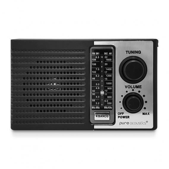 PURE ACOUSTICS רדיו נייד FM/AM עם סוללה נטענת