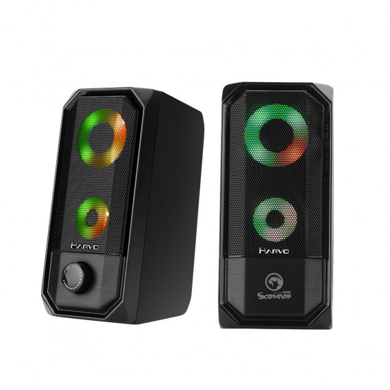 רמקולים למחשב עם חיבור USB קומפקטיים ואיכותיים עם תאורת לד
