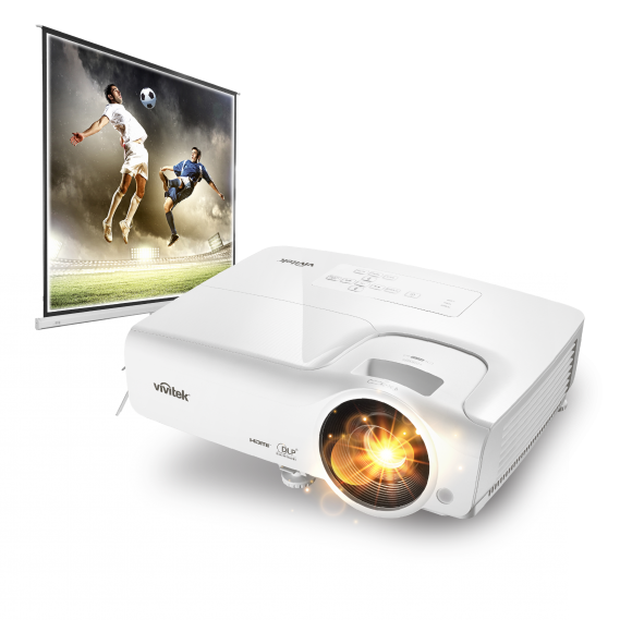 ערכת קולנוע ביתי הכוללת מקרן HDMI ומסך נגלל איכותי 
