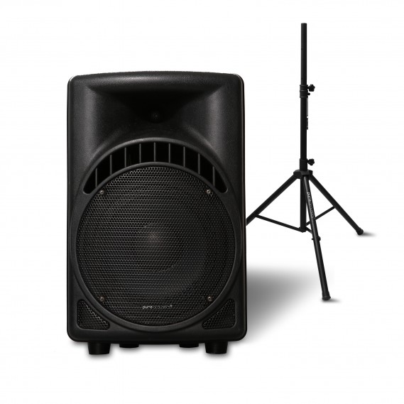 רמקול אקטיבי מקצועי 8" משולב שלט רחוק ורדיו FM + סטנד מתנה