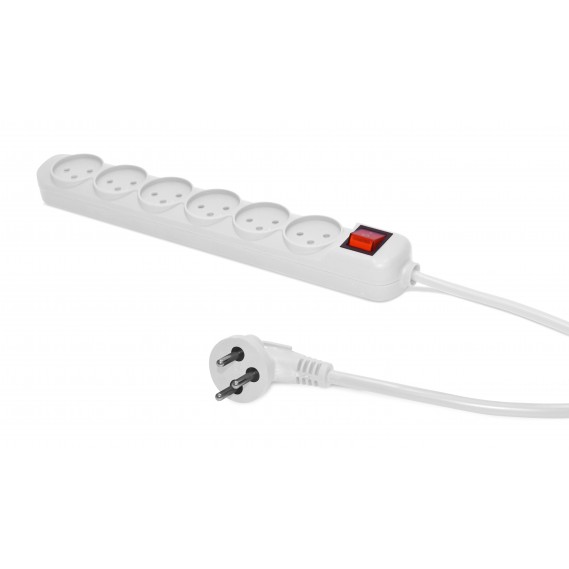 רב שקע 6 יציאות עם מתג וכבל באורך מטר pure energy סיריוס