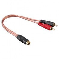כבל מפצל RAC נקבה ל 2 RCA זכרים ראשים מוזהבים דגם: 43639