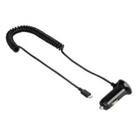 מטען USB לרכב עם כבל טעינה מסולסל  ל- iPhone צבע שחור דגם: 119426