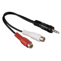 כבל מתאם PL-3.5 מ"מ זכר ל 2 RCA נקבה. דגם- 122374