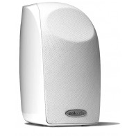 זוג רמקולים סטליטיים איכותיים וקומפקטיים בגימור שחור/לבן