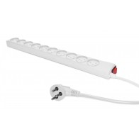 רב שקע 10 יציאות עם מתג וכבל באורך מטר