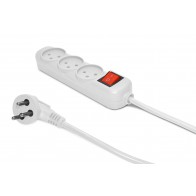 רב שקע 3 יציאות עם מתג וכבל באורך 80 ס״מ