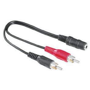 כבל מתאם PL-3.5 מ"מ נקבה ל 2 RCA זכר. דגם- 122375