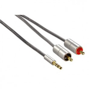 כבל אודיו מאריך PL-3.5 מ"מ ל 2 RCA באורך 2 מטר,בעל ראשי אלומניום מוזהבים. דגם-104541