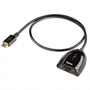 מפצל HDMI זכר ל 2 נקבות, משולב כפתור העברת מצב. תומך בהעברת 4K ותלת מימד לקבלת תמונה נקיה ומושלמת דגם-122224     