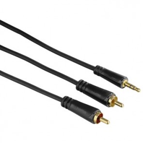 כבל אודיו PL-3.5 מ"מ ל 2 RCA באורך 10 מטר.  ראשים מוזהבים .דגם- 122301   