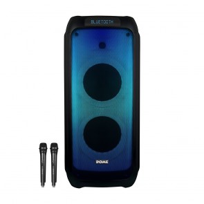 בידורית ניידת 3000W עם 2 מיקרופונים אלחוטיים מבית DOME