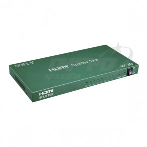 מפצל HDMI 4K מקצועי - כניסה אחת ל 8 יציאות - SOFLY