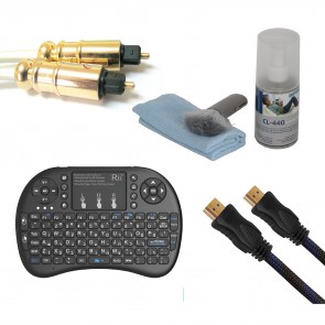 ערכה מושלמת לטלוויזיה - שלט חכם + כבל HDMI + כבל אופטי + ערכת  ניקוי