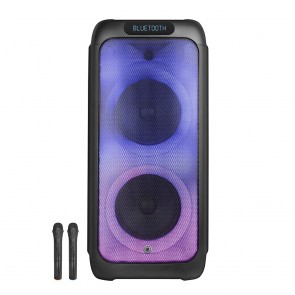 בידורית מסיבות 1250W עם 2 מיקרופונים אלחוטיים ותאורת דיסקו מבית Pure Acoustics