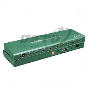 מפצל HDMI SPLITTER מוגבר ל- 8 יציאות 4K/60Hz + EDID - SOFLY