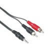 כבל אודיו PL-3.5 מ"מ ל 2 RCA באורך 2 מטר (25 יחידות במארז) מגיע בתפזורת .דגם- 30455
