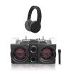 רמקול DJ עם מיקסר מובנה סאונד דינאמי ותאורת דיסקו+אוזניות בלוטוס